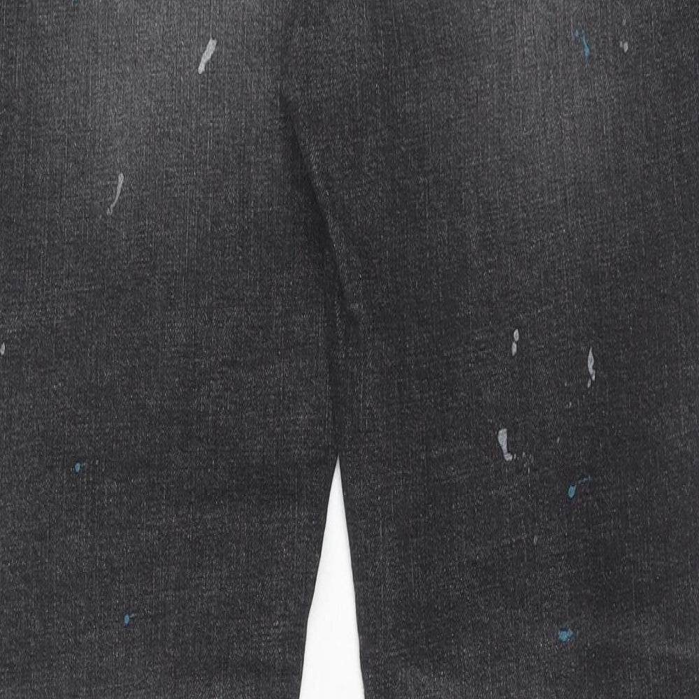 Zara Mens Grey Cotton Skinny Jeans Size 32 in Regular Zip