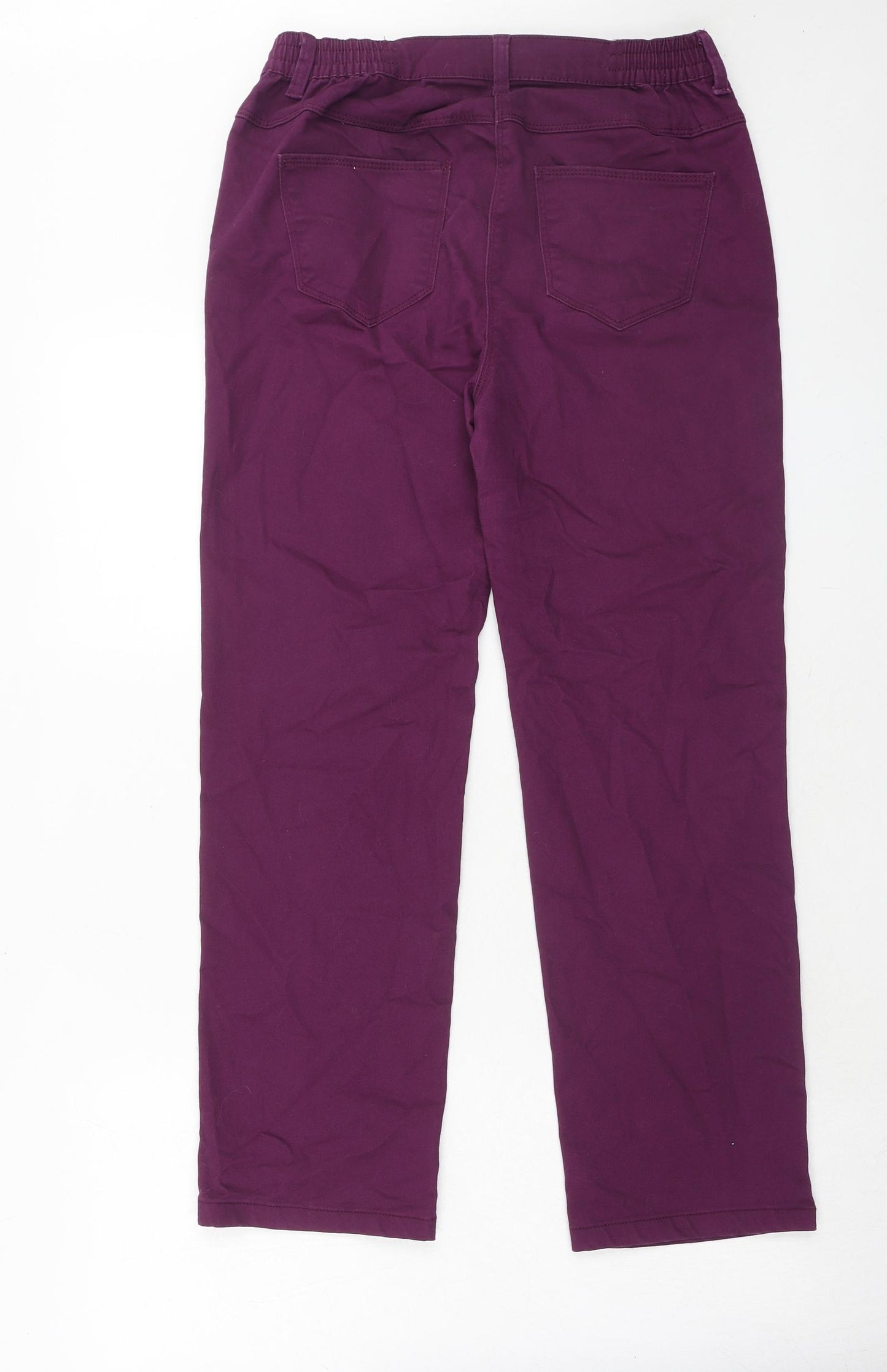 Bonmarché Womens Purple Cotton Straight Jeans Size 12 Regular Zip