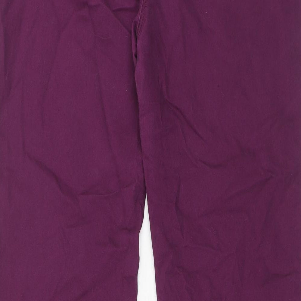 Bonmarché Womens Purple Cotton Straight Jeans Size 12 Regular Zip