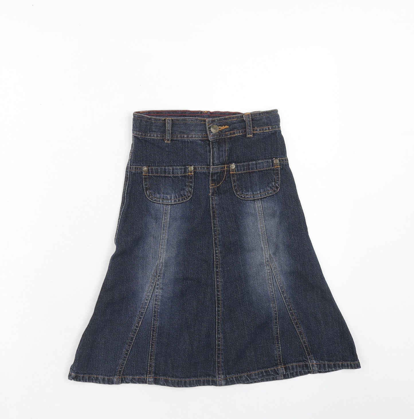 Girl2Girl Girls Blue Cotton A-Line Skirt Size 5-6 Years Regular Zip