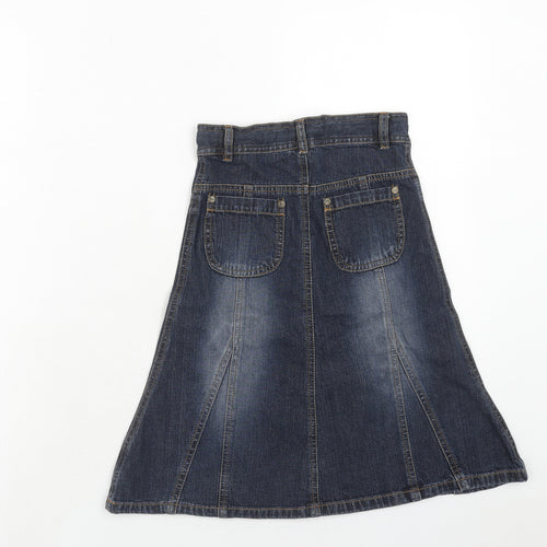 Girl2Girl Girls Blue Cotton A-Line Skirt Size 5-6 Years Regular Zip