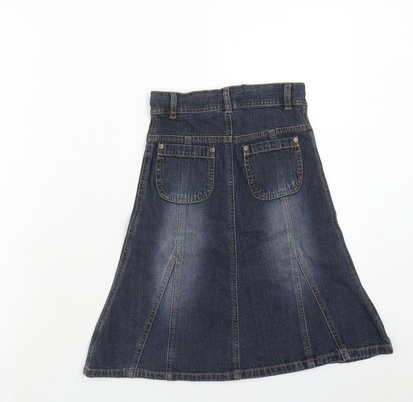 Girl2Girl Girls Blue Cotton A-Line Skirt Size 5-6 Years Regular Zip