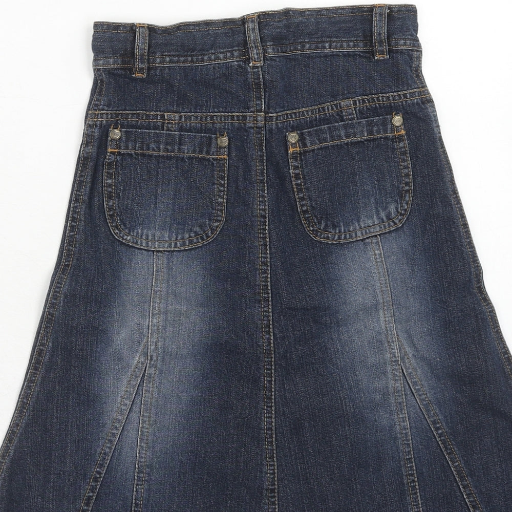 Girl2Girl Girls Blue Cotton A-Line Skirt Size 5-6 Years Regular Zip
