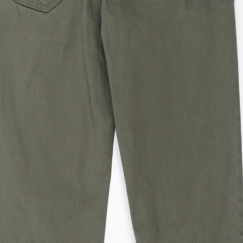 NEXT Mens Green Cotton Straight Jeans Size 30 in L31 in Slim Zip