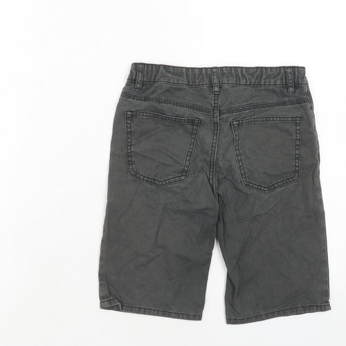 H&M Boys Grey Cotton Bermuda Shorts Size 8-9 Years Regular Zip