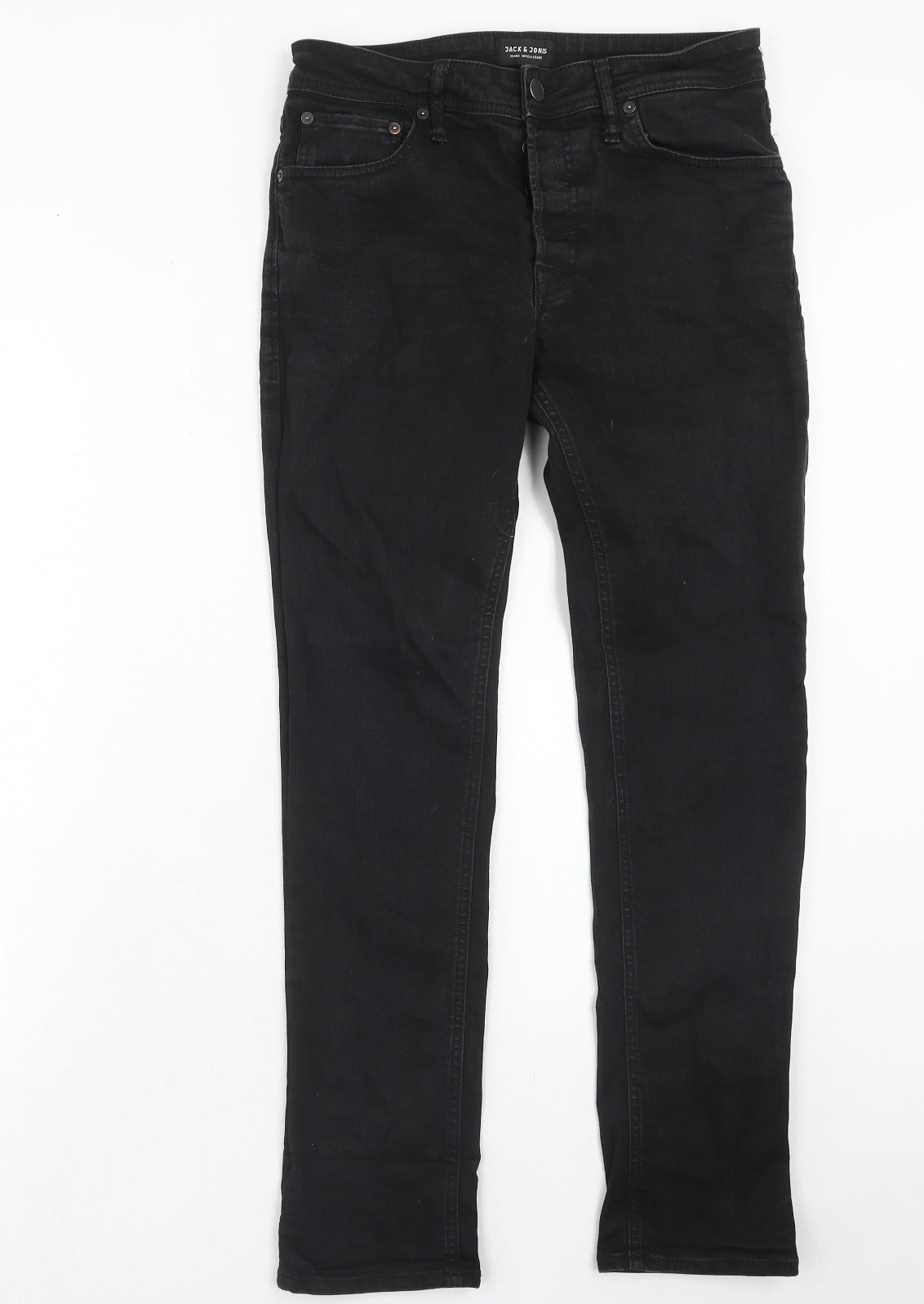 JACK & JONES Mens Blue Cotton Skinny Jeans Size 32 in L32 in Slim Button