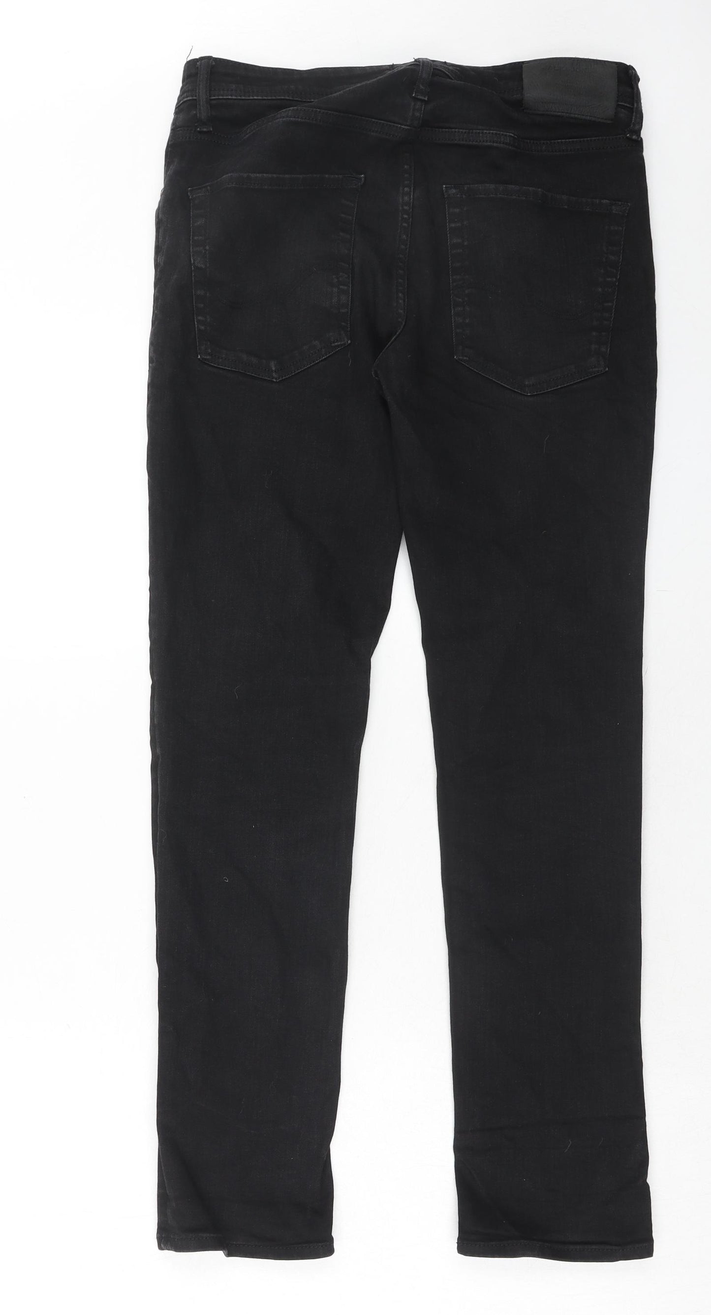JACK & JONES Mens Blue Cotton Skinny Jeans Size 32 in L32 in Slim Button