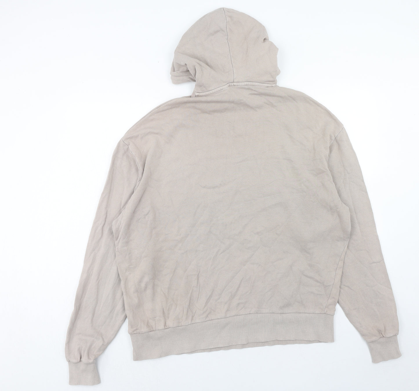 COLLUSION Mens Beige Cotton Pullover Hoodie Size XS