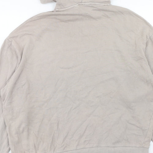 COLLUSION Mens Beige Cotton Pullover Hoodie Size XS
