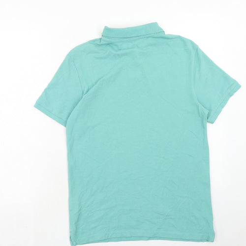C&A Mens Blue Cotton Polo Size M Collared Button