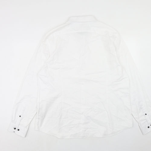 Marks and Spencer Mens White Cotton Dress Shirt Size 2XL Collared Button