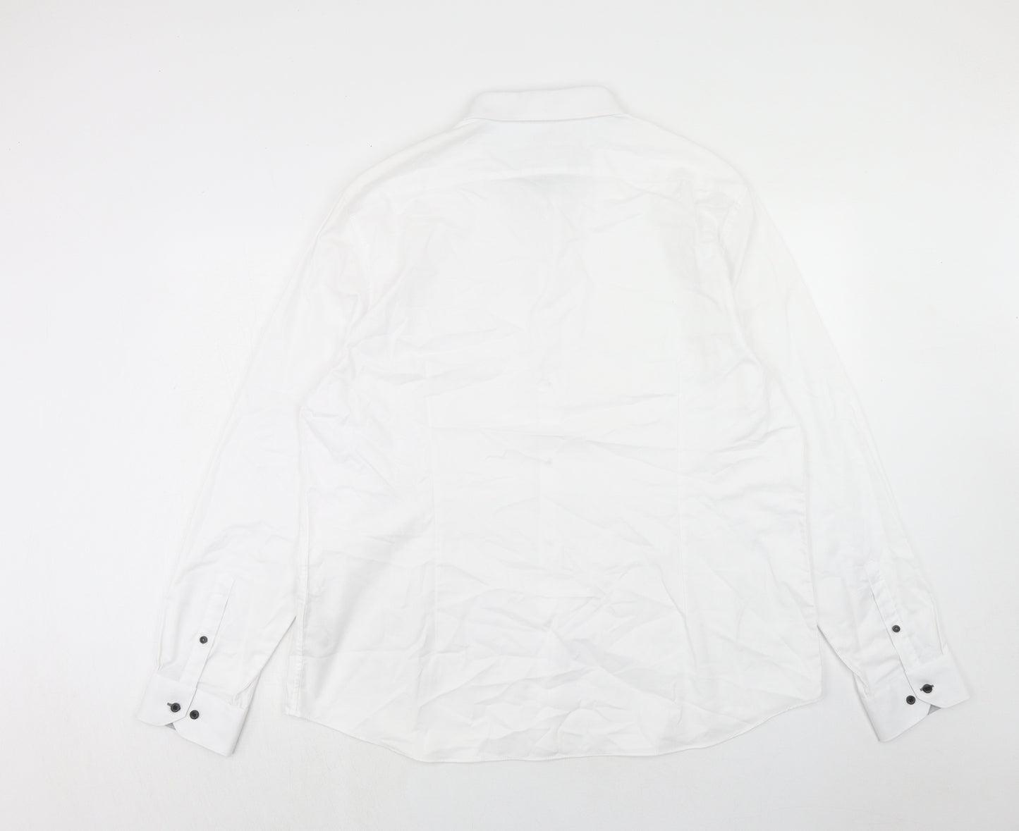 Marks and Spencer Mens White Cotton Dress Shirt Size 2XL Collared Button