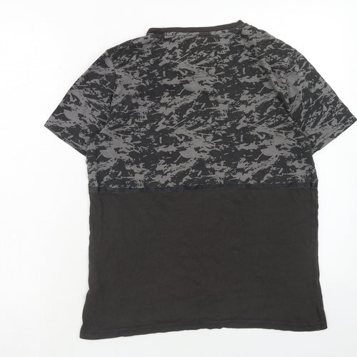 Lyle & Scott Boys Grey Geometric Cotton Basic T-Shirt Size 15-16 Years Round Neck Pullover