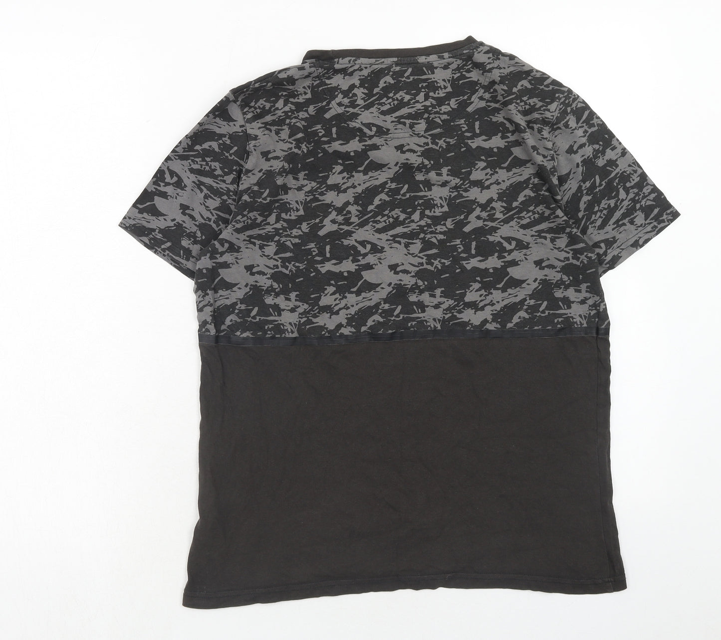 Lyle & Scott Boys Grey Geometric Cotton Basic T-Shirt Size 15-16 Years Round Neck Pullover