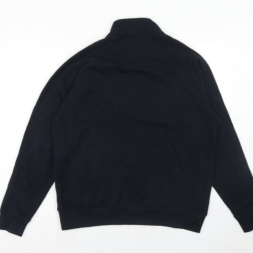Marks and Spencer Mens Blue Camel Henley Sweatshirt Size L