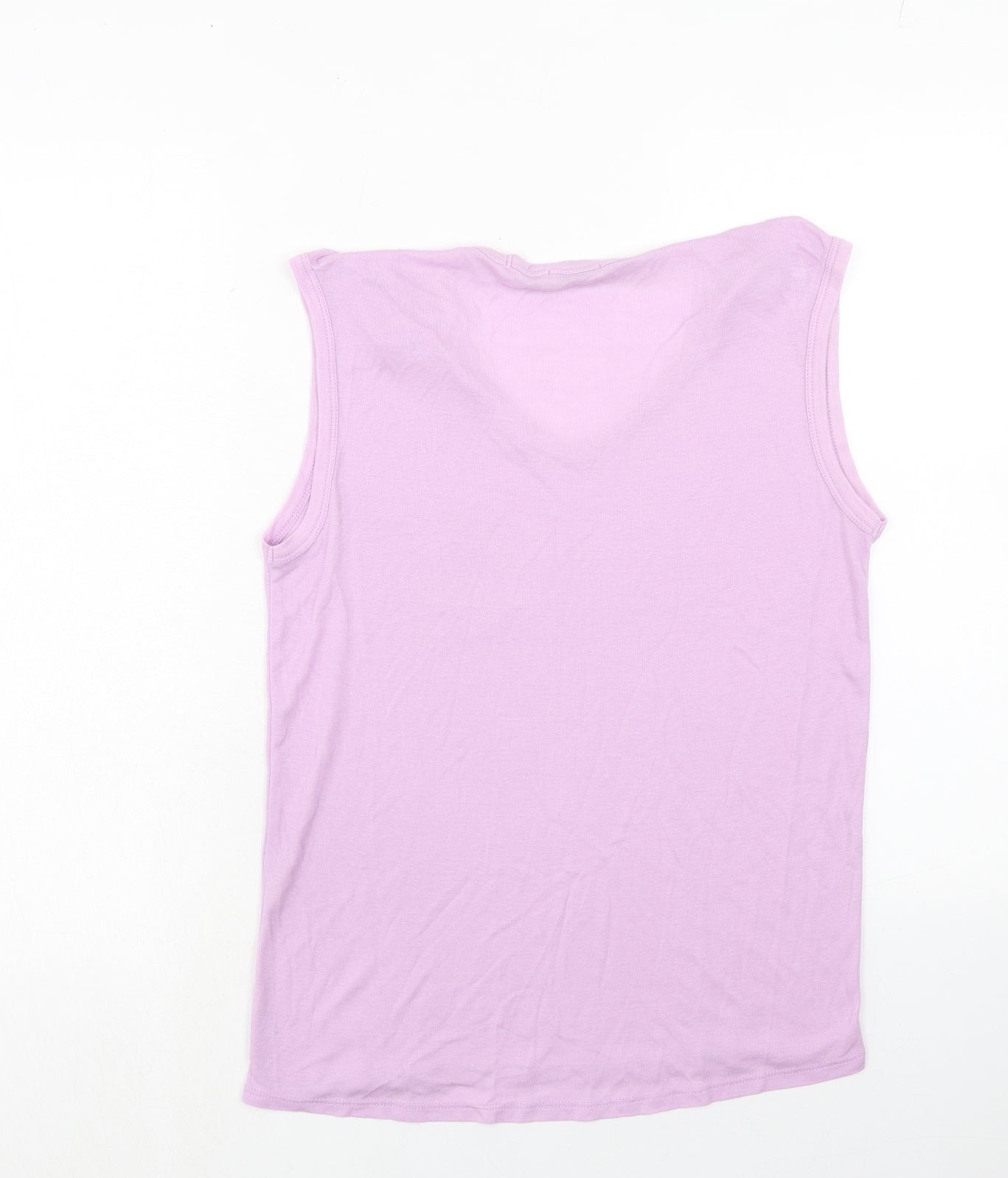 Zara Womens Purple Polyester Basic Tank Size M V-Neck Pullover