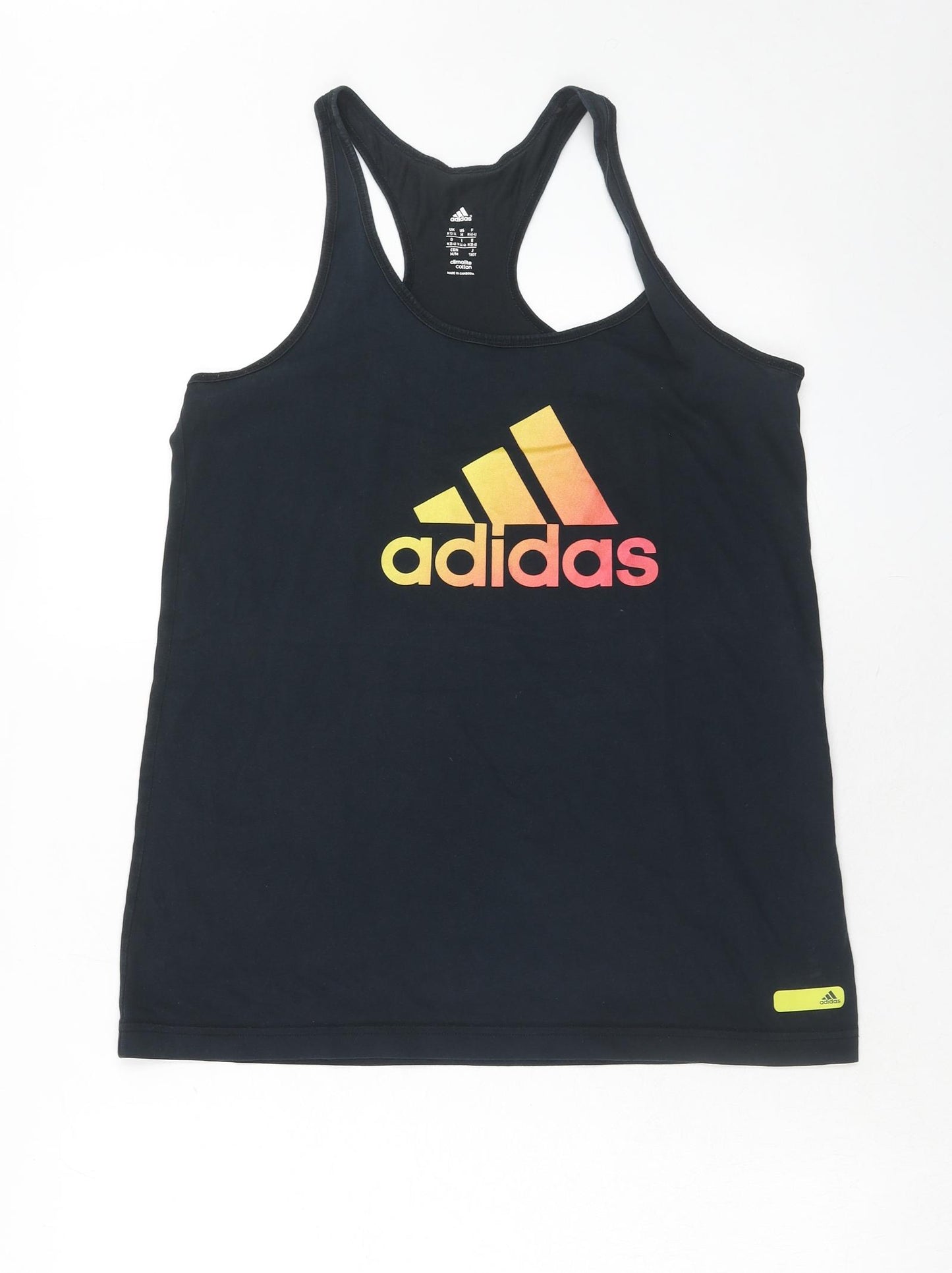 adidas Womens Black Cotton Pullover Tank Size M Round Neck Pullover