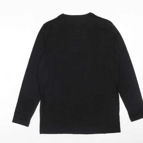 Marks and Spencer Mens Black Acrylic T-Shirt Size L Round Neck