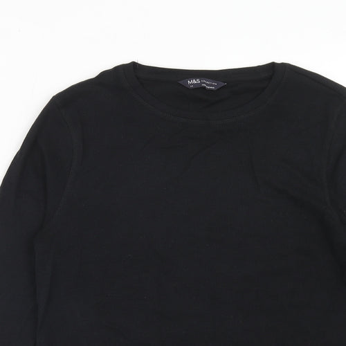 Marks and Spencer Womens Blue Polyester Basic T-Shirt Size 14 Round Neck