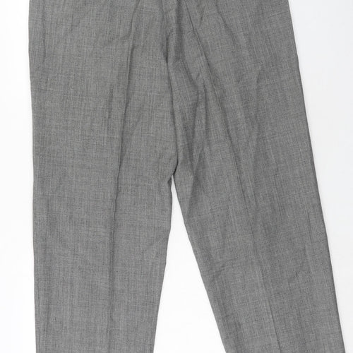 Pierre Cardin Mens Grey Wool Trousers Size 38 in Regular Zip