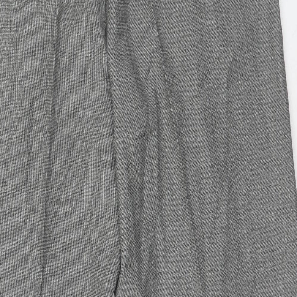 Pierre Cardin Mens Grey Wool Trousers Size 38 in Regular Zip