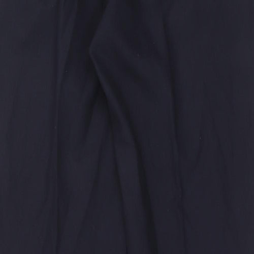 Marks and Spencer Mens Blue Wool Trousers Size 34 in L33 in Regular Zip