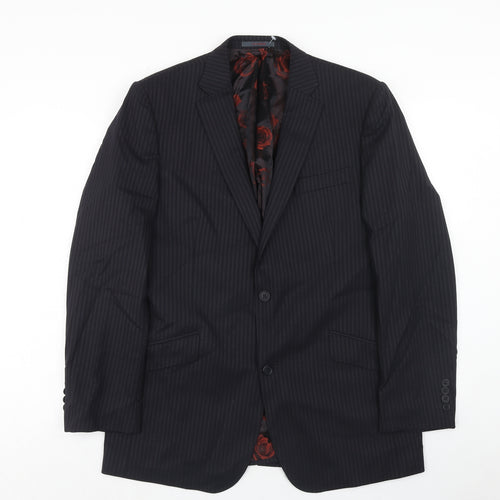 Ted Baker Mens Blue Striped Wool Jacket Suit Jacket Size 42 Regular