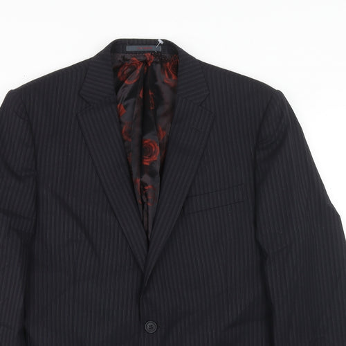 Ted Baker Mens Blue Striped Wool Jacket Suit Jacket Size 42 Regular