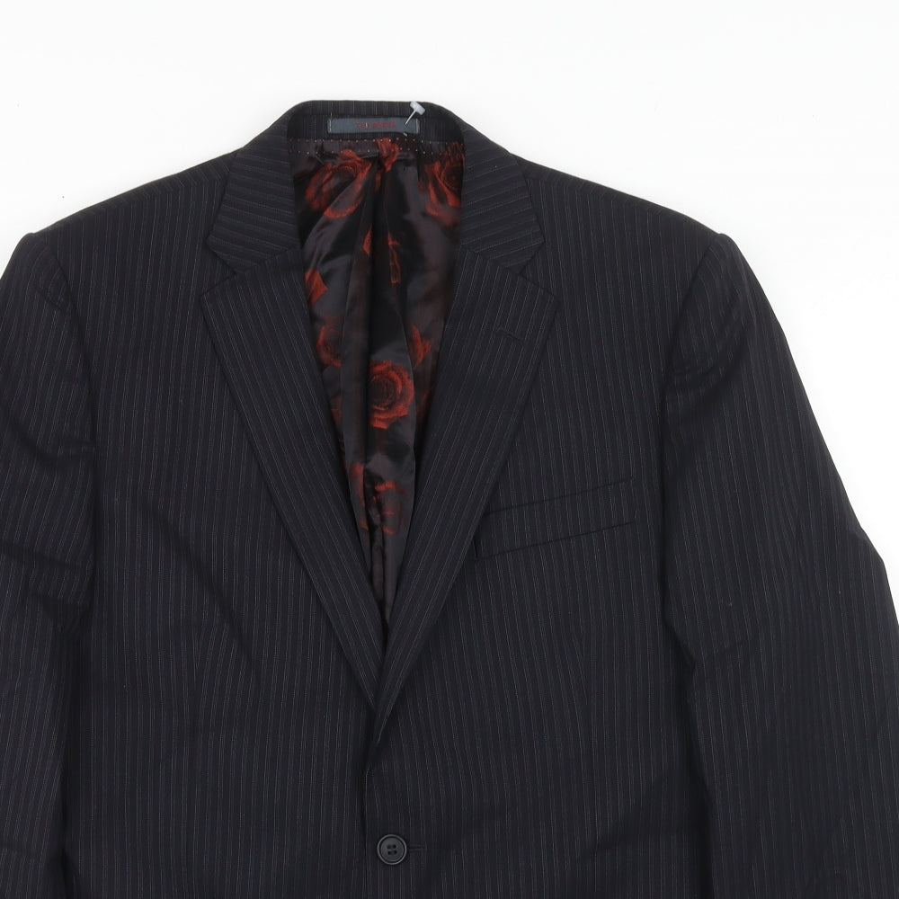 Ted Baker Mens Blue Striped Wool Jacket Suit Jacket Size 42 Regular