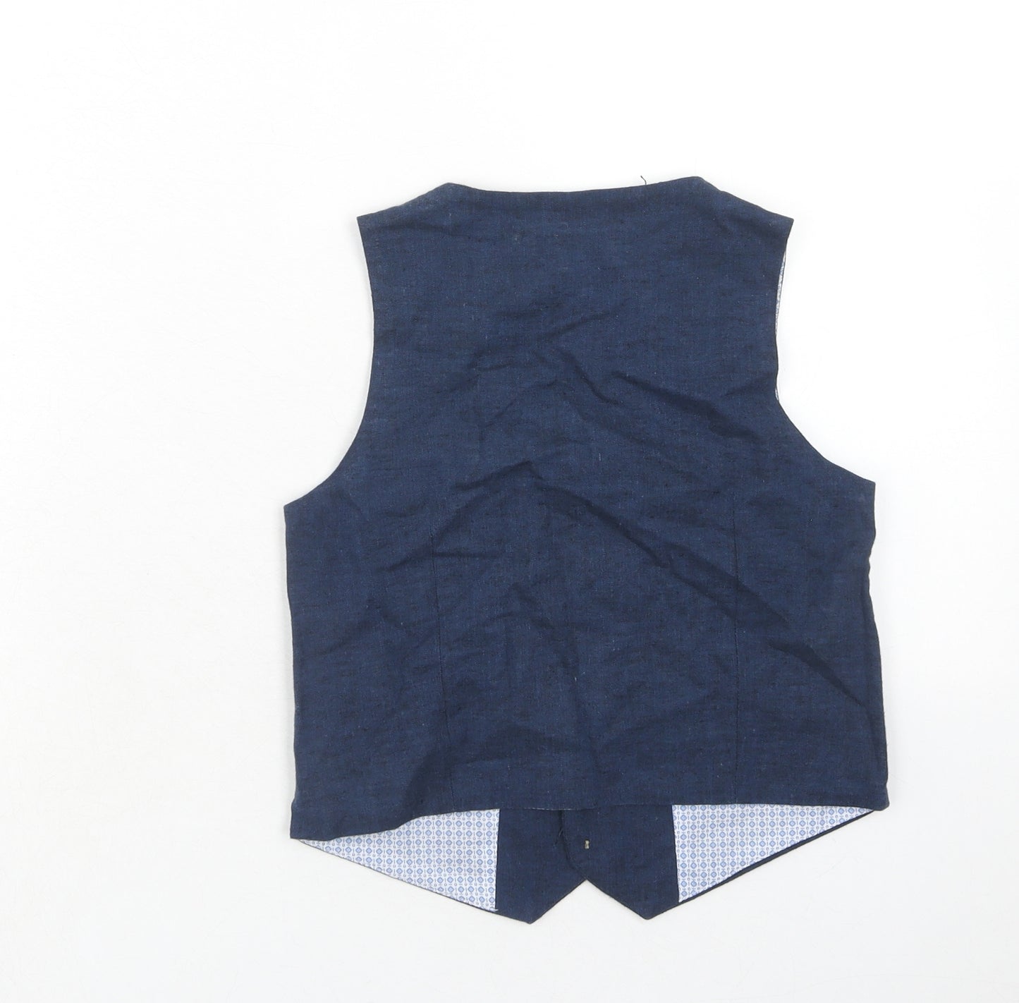 Marks and Spencer Boys Blue Jacket Waistcoat Size 8-9 Years Button