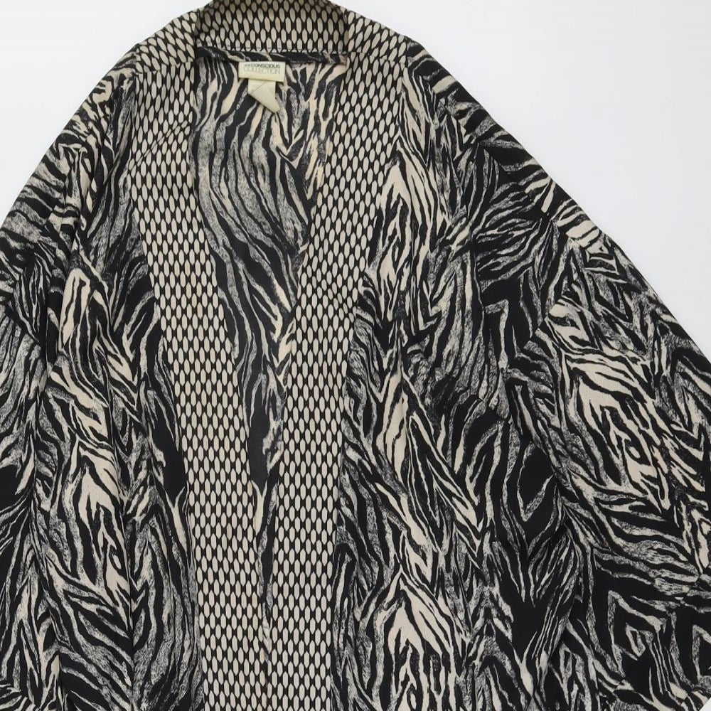 H&M Womens Black Geometric Polyester Kimono Blouse Size M V-Neck