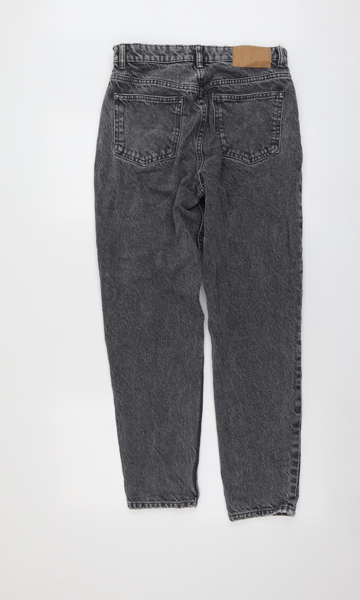 Zara Womens Grey Cotton Mom Jeans Size 10 L27 in Regular Button