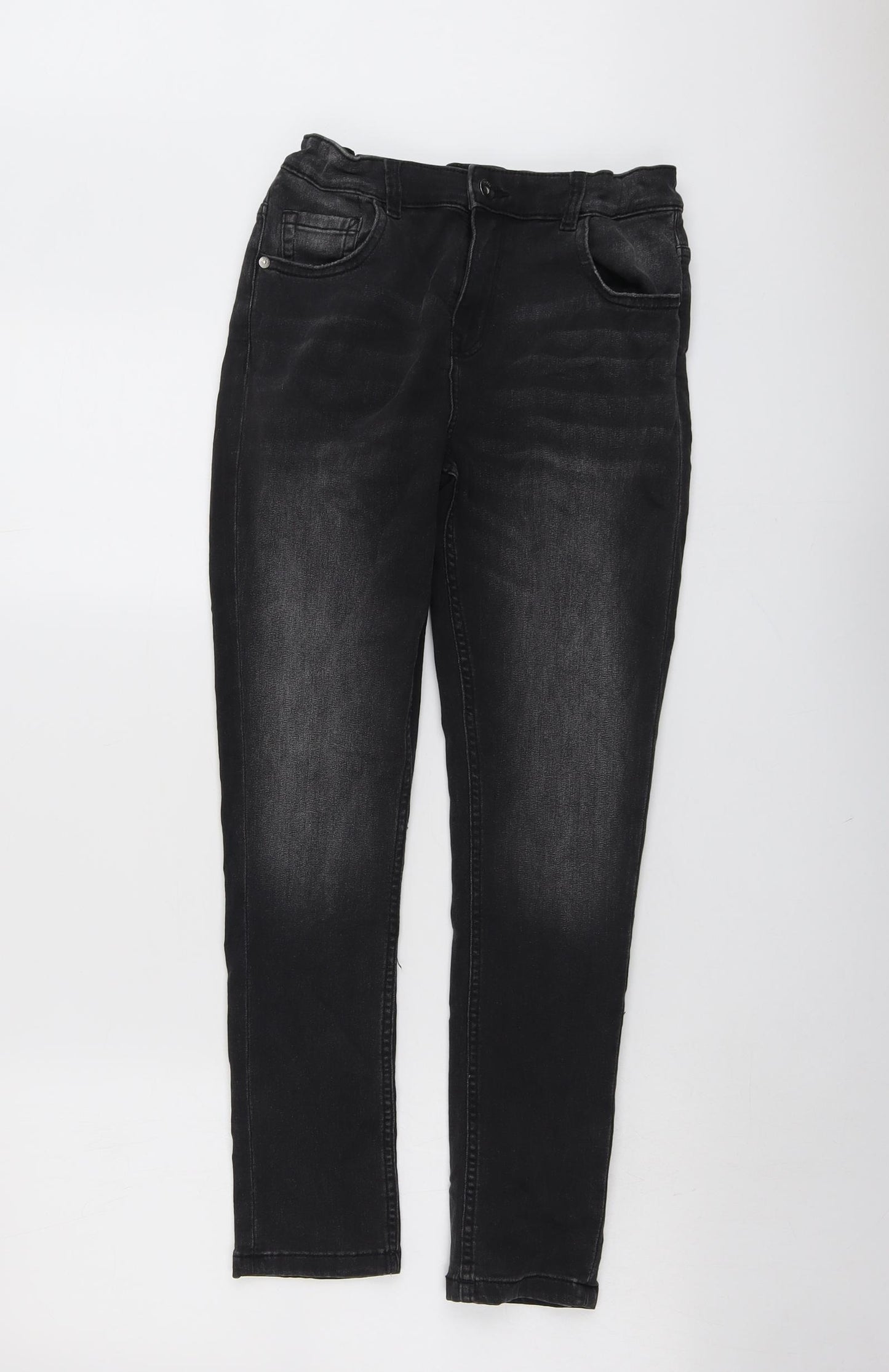 Marks and Spencer Boys Grey Cotton Skinny Jeans Size 12-13 Years Regular Button