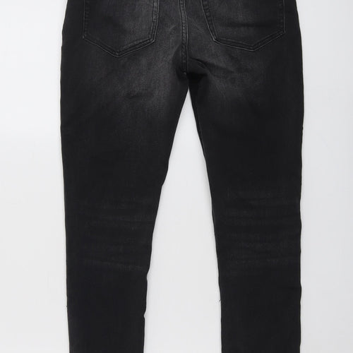 Marks and Spencer Boys Grey Cotton Skinny Jeans Size 12-13 Years Regular Button
