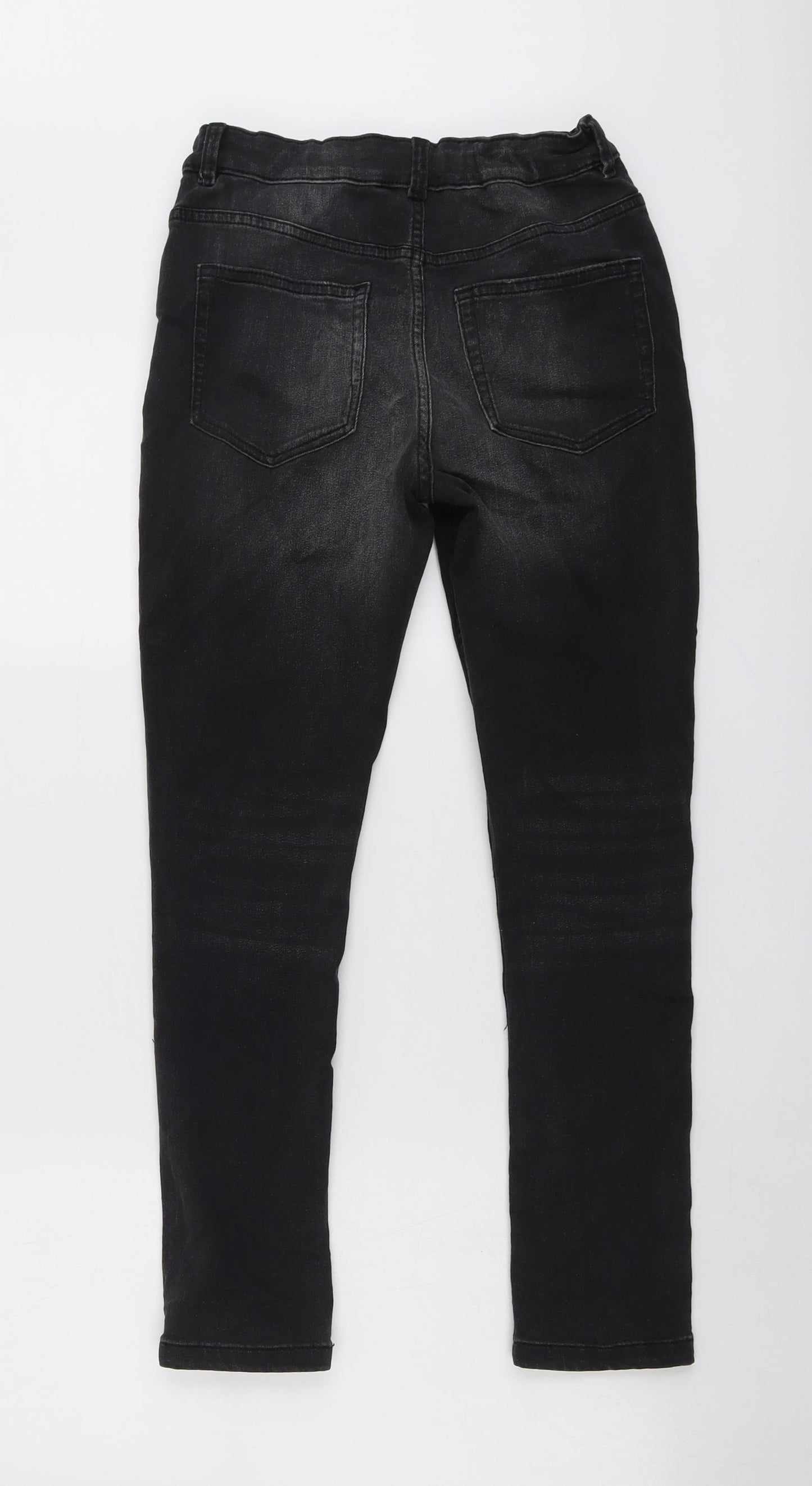 Marks and Spencer Boys Grey Cotton Skinny Jeans Size 12-13 Years Regular Button