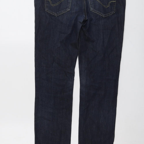 Only Womens Blue Cotton Straight Jeans Size 30 in L29 in Regular Button