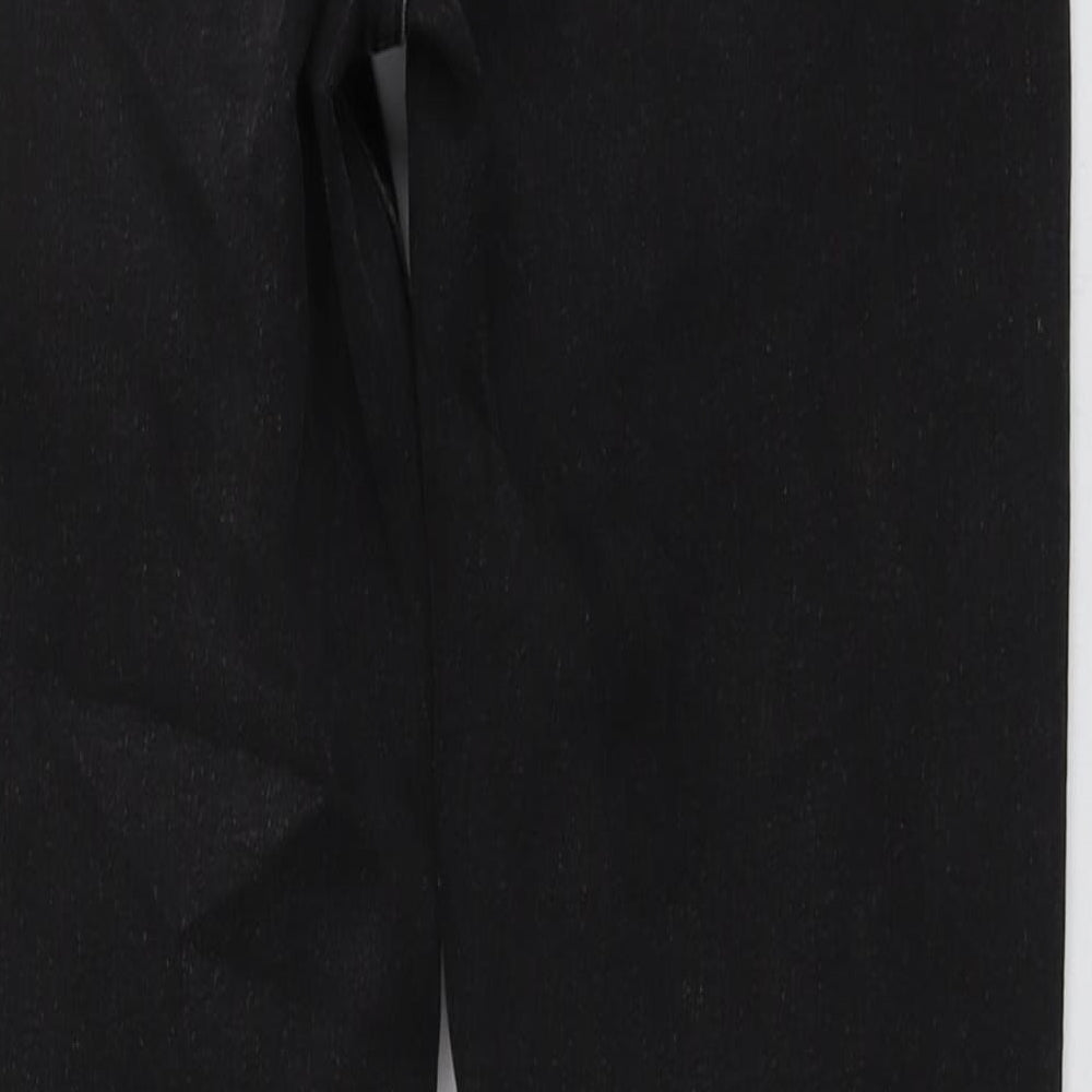 Marks and Spencer Womens Black Cotton Straight Jeans Size 10 L27 in Slim Button