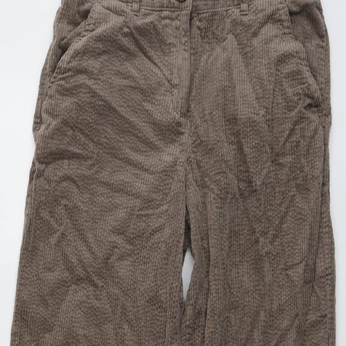 Seasalt Womens Brown Cotton Trousers Size 14 L24 in Regular Button