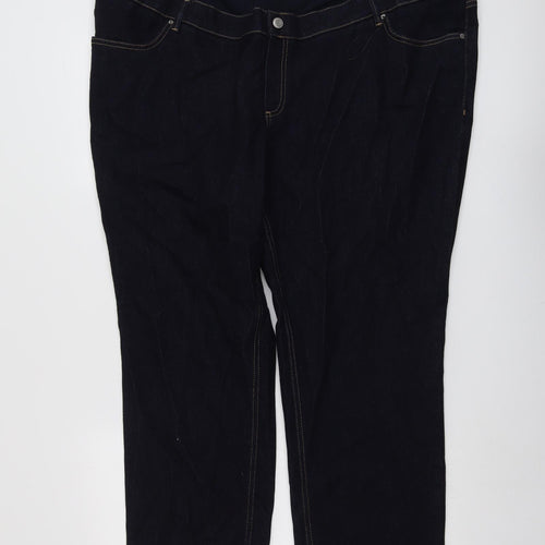 Marks and Spencer Womens Blue Cotton Skinny Jeans Size 24 L32 in Regular Button