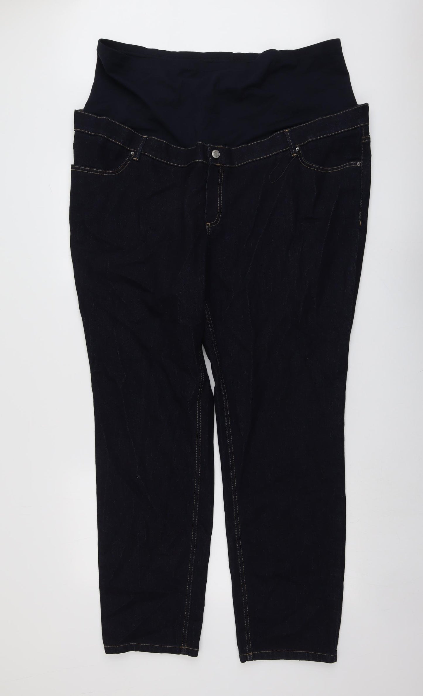 Marks and Spencer Womens Blue Cotton Skinny Jeans Size 24 L32 in Regular Button
