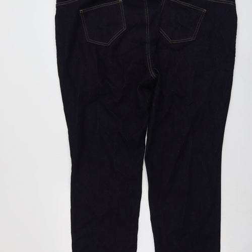 Marks and Spencer Womens Blue Cotton Skinny Jeans Size 24 L32 in Regular Button