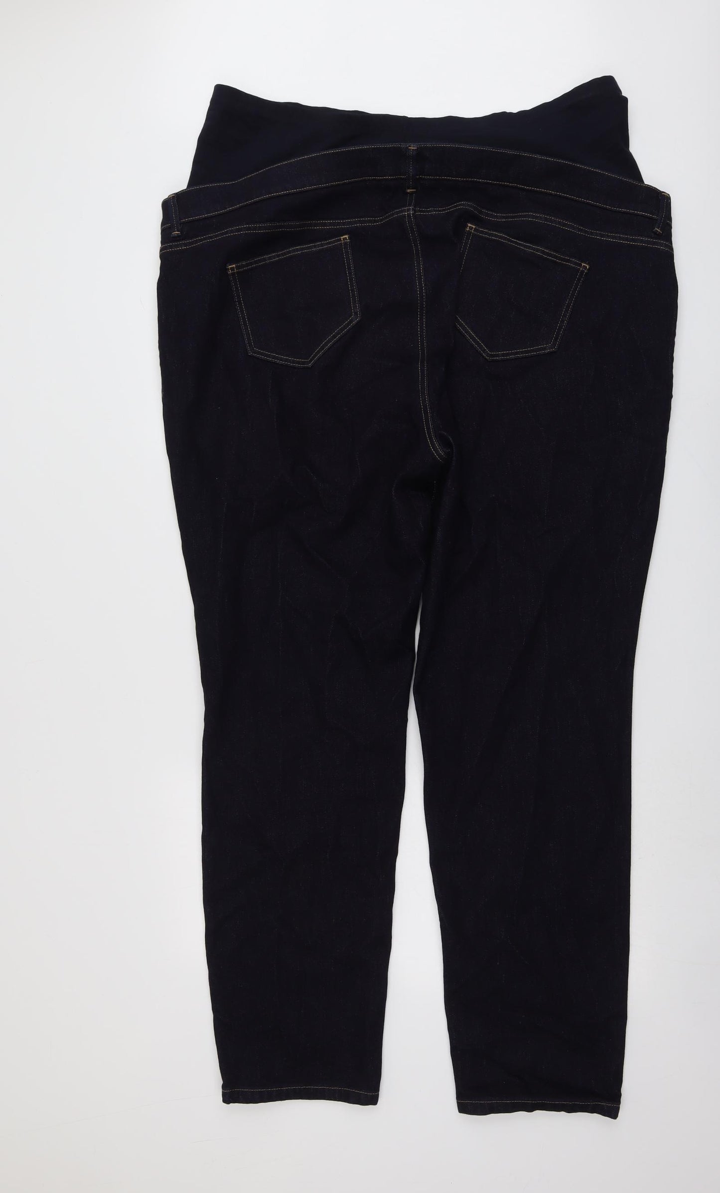 Marks and Spencer Womens Blue Cotton Skinny Jeans Size 24 L32 in Regular Button