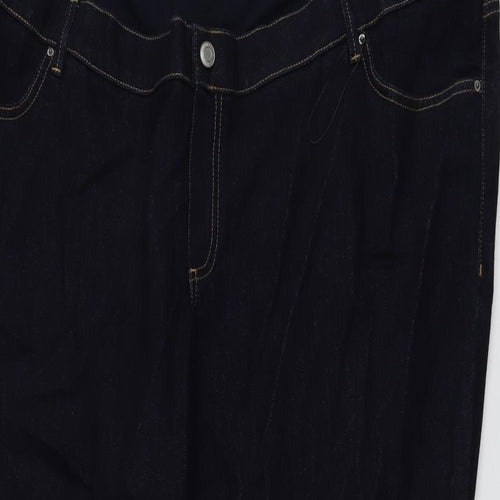 Marks and Spencer Womens Blue Cotton Skinny Jeans Size 24 L32 in Regular Button