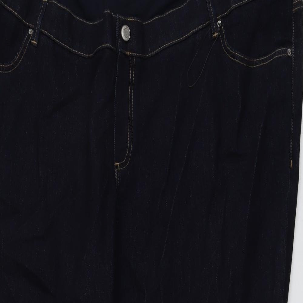 Marks and Spencer Womens Blue Cotton Skinny Jeans Size 24 L32 in Regular Button
