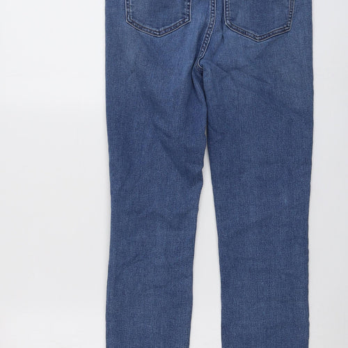 Marks and Spencer Womens Blue Cotton Skinny Jeans Size 10 L27 in Regular Button