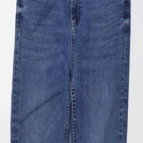Marks and Spencer Womens Blue Cotton Skinny Jeans Size 10 L27 in Regular Button