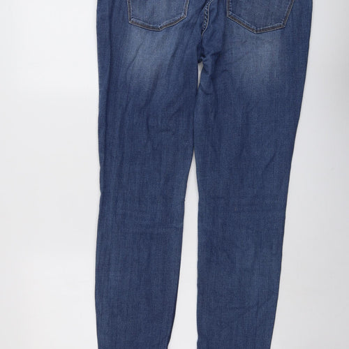 NEXT Womens Blue Cotton Skinny Jeans Size 16 L30 in Regular Button