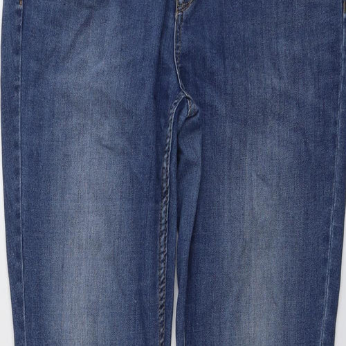 NEXT Womens Blue Cotton Skinny Jeans Size 16 L30 in Regular Button