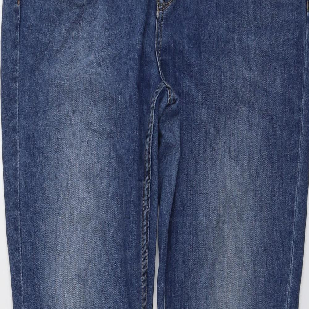 NEXT Womens Blue Cotton Skinny Jeans Size 16 L30 in Regular Button