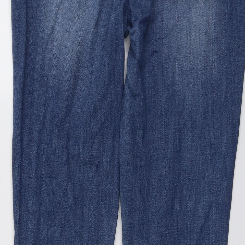 NEXT Womens Blue Cotton Skinny Jeans Size 16 L30 in Regular Button
